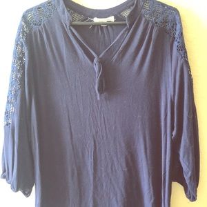 Boutique Blouse with Lace Sleeve Detail